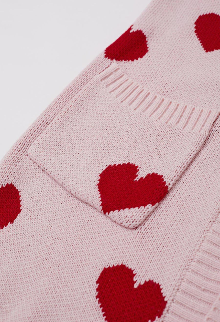 Love Embrace Open Front Knit Cardigan in Pink