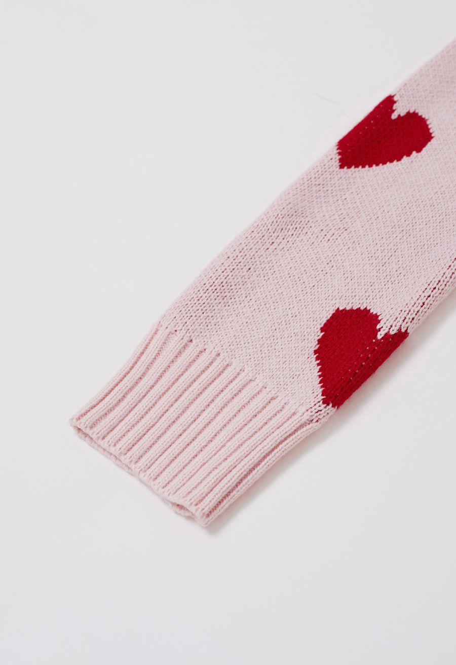 Love Embrace Open Front Knit Cardigan in Pink