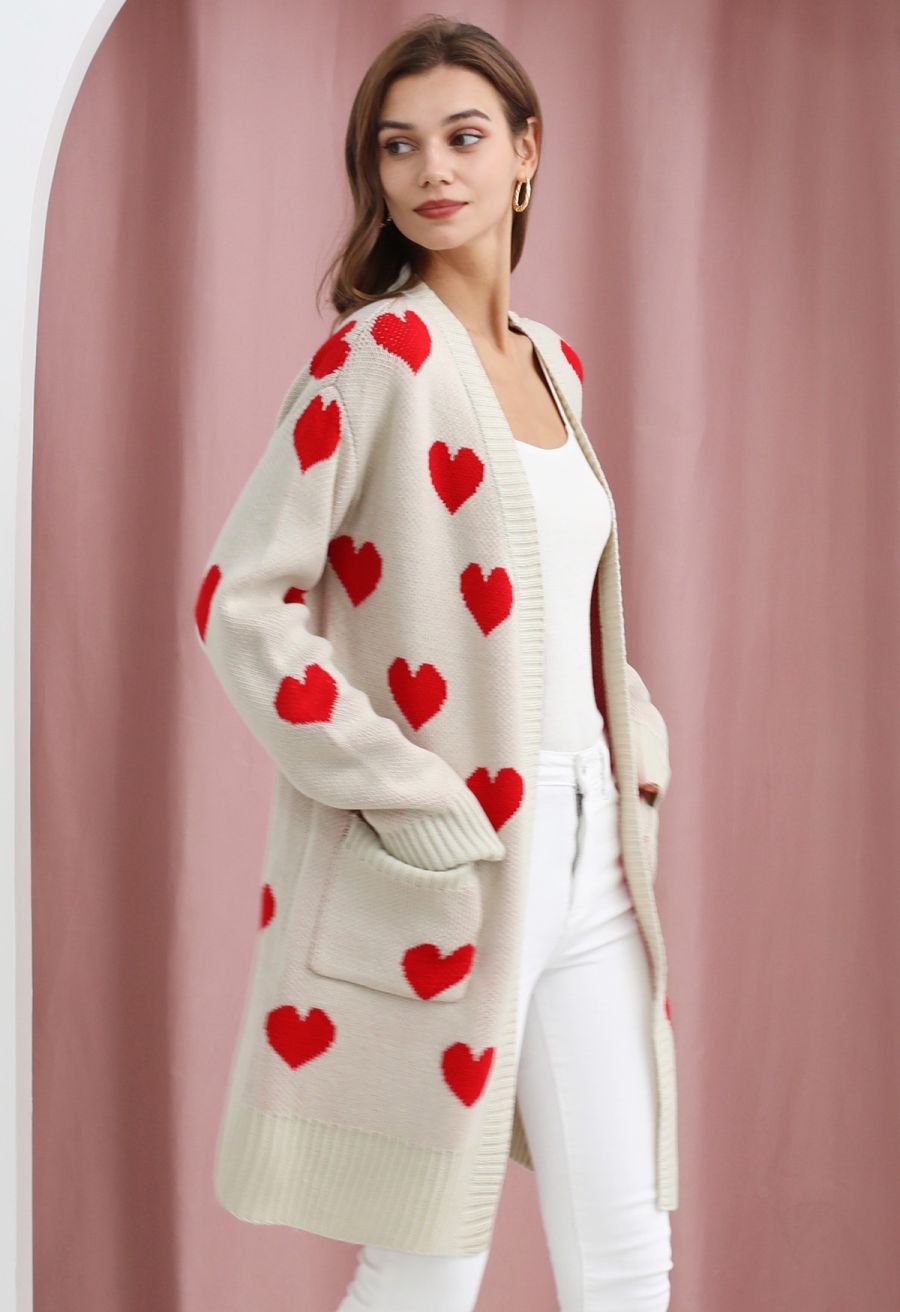 Love Embrace Open Front Knit Cardigan in Ivory