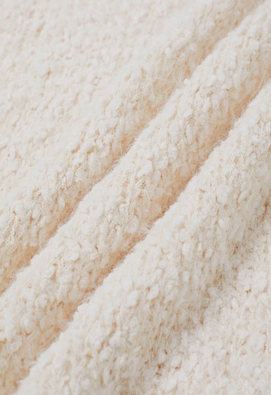 Softness V-Neck Knit Vest in Cream