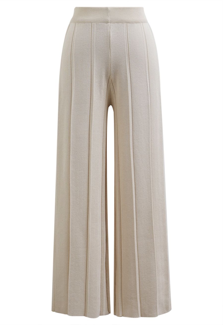 Daily Comfort Sleeveless Top and Straight-Leg Pants Set in Oatmeal