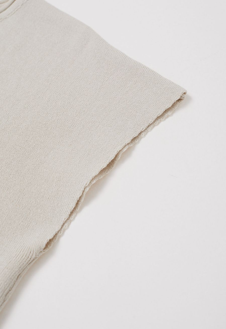 Daily Comfort Sleeveless Top and Straight-Leg Pants Set in Oatmeal