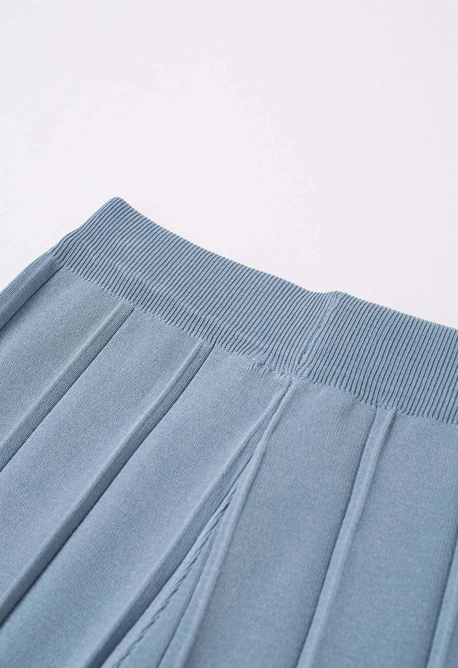 Daily Comfort Sleeveless Top and Straight-Leg Pants Set in Dusty Blue