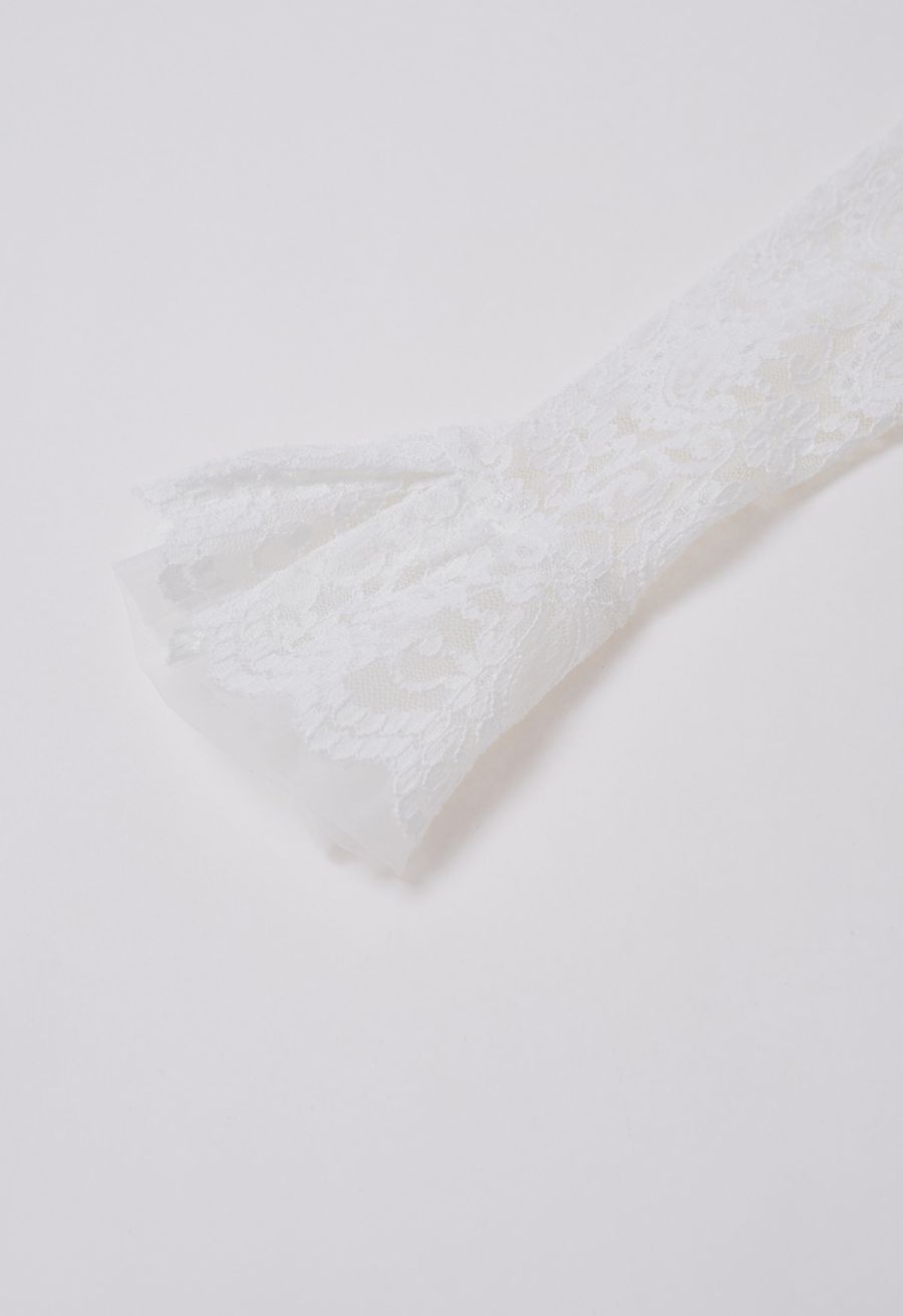 Paisley Full Lace Mesh Inserted Top in White