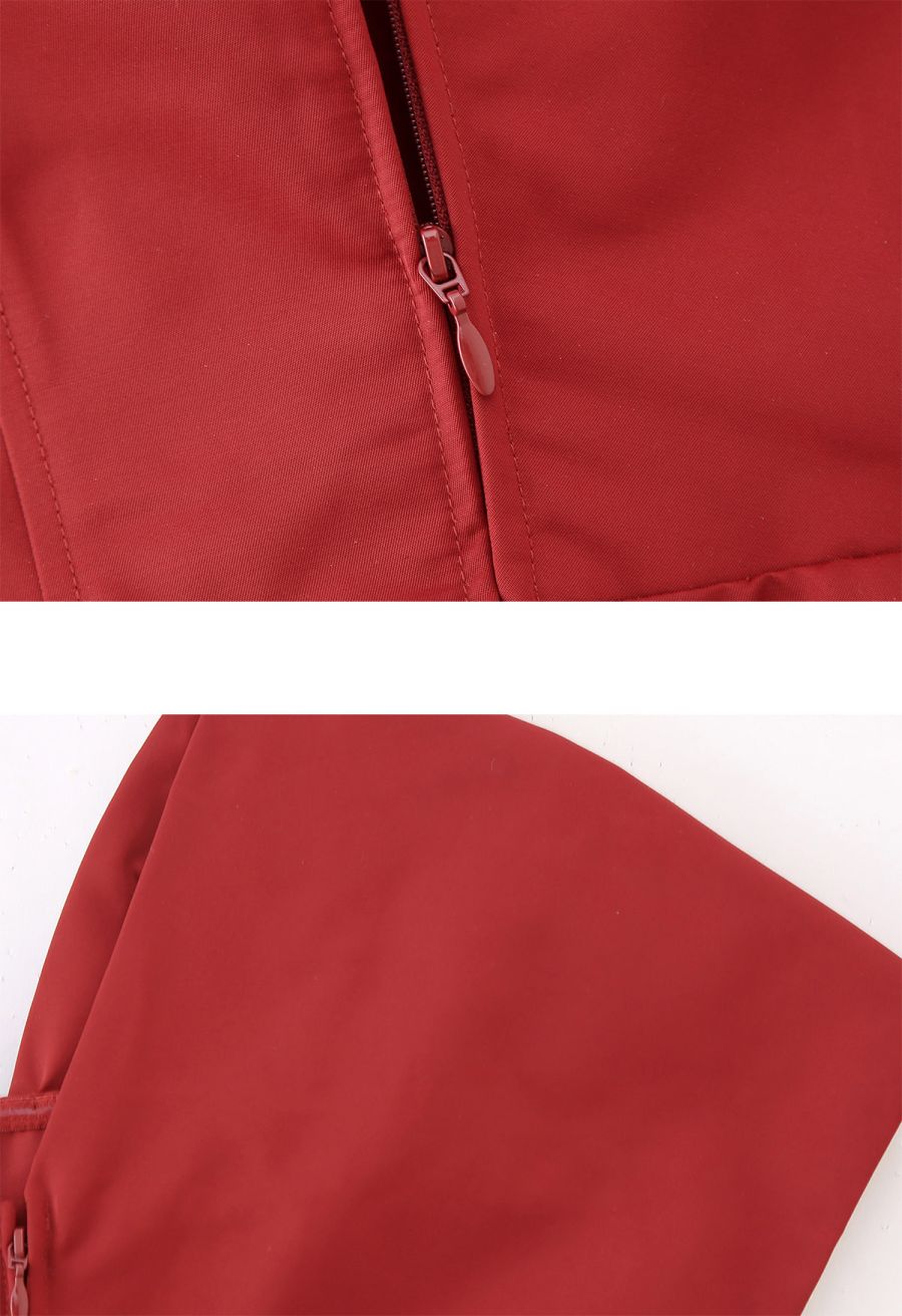 Striking Bowknot One Shoulder Crop Top in Red
