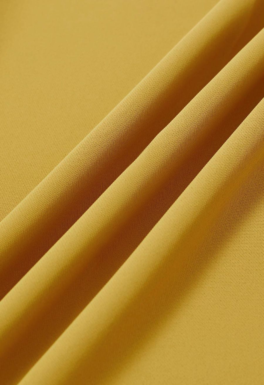 Pleated Waist Straight-Leg Pants in Yellow