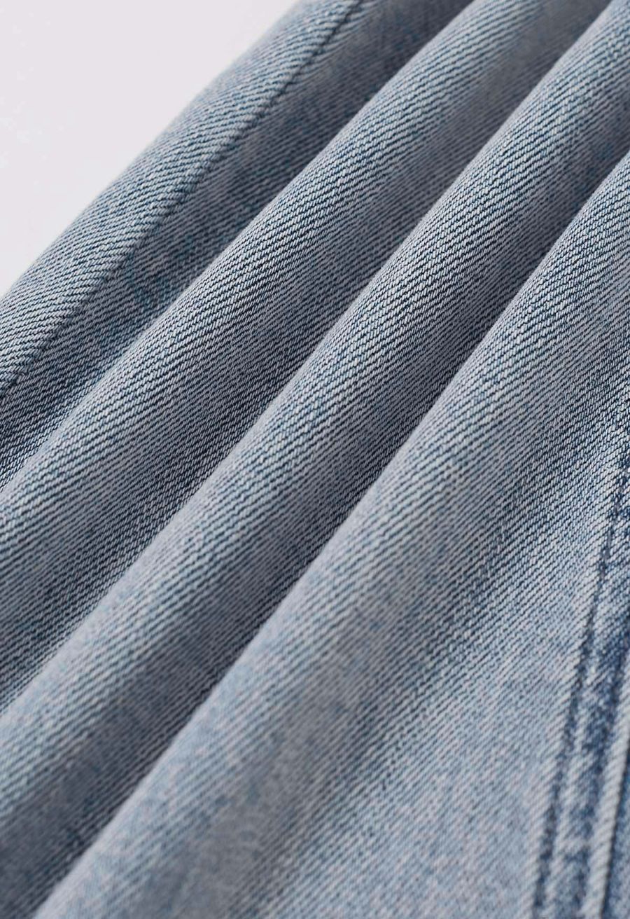 On-Trend High Waist Flare Leg Jeans in Blue