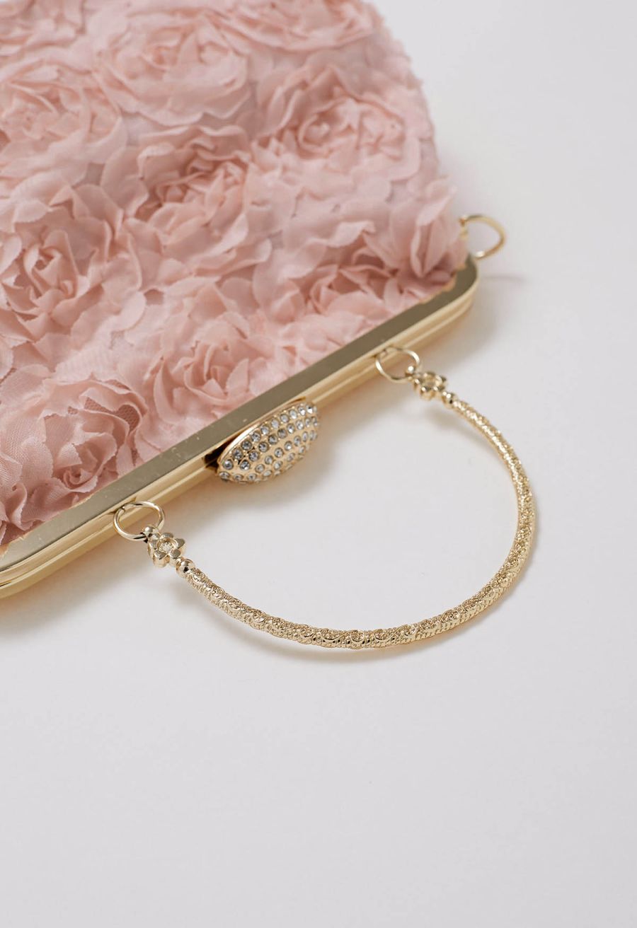 Elegant Rose Petal Clutch in Pink