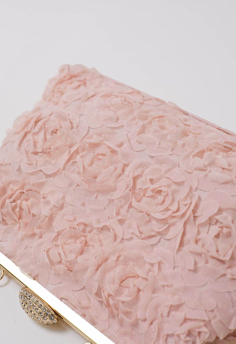 Elegant Rose Petal Clutch in Pink