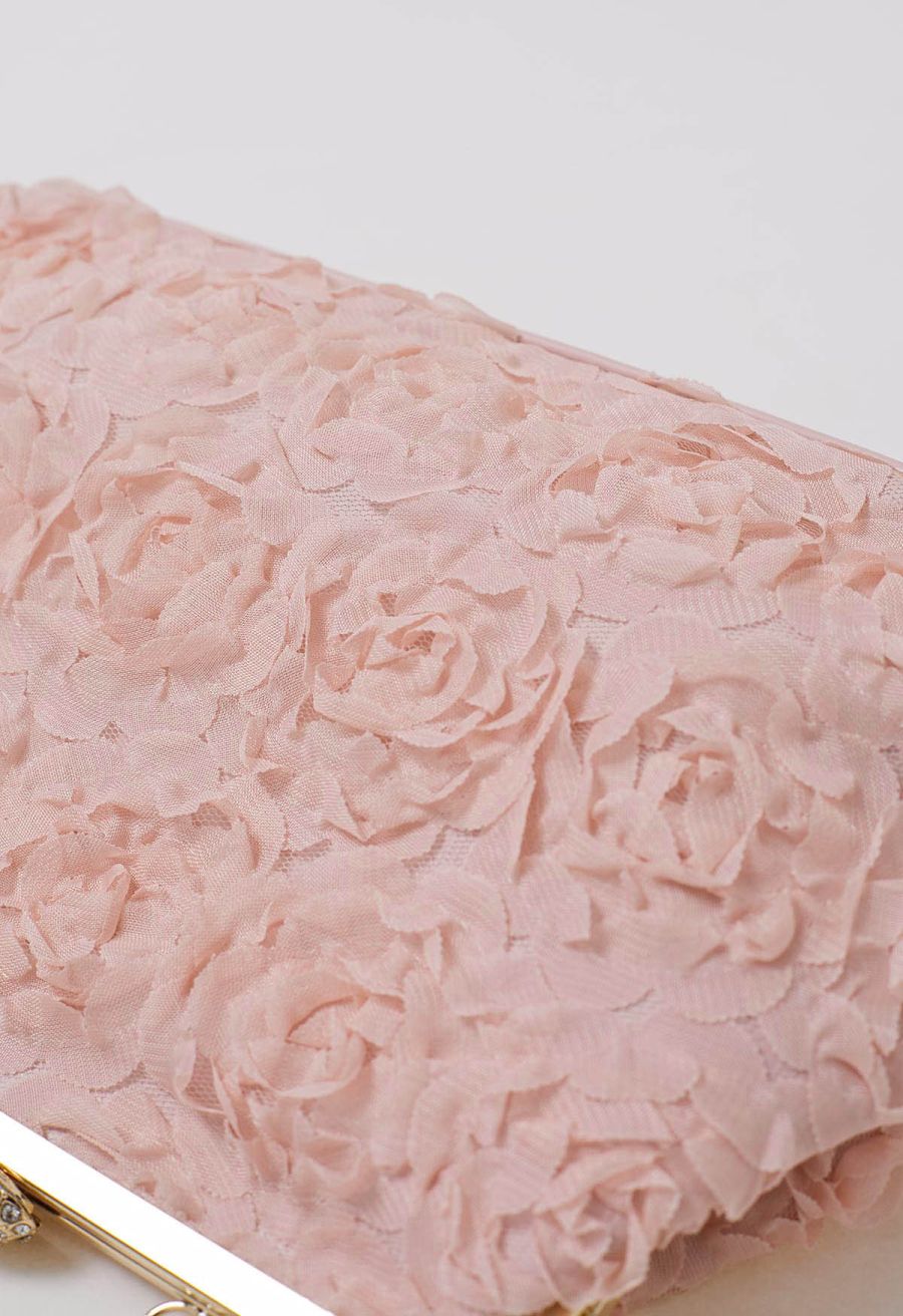Elegant Rose Petal Clutch in Pink