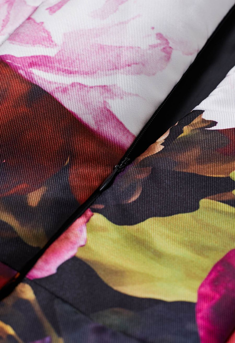 Watercolor Impression Sleeveless Midi Dress