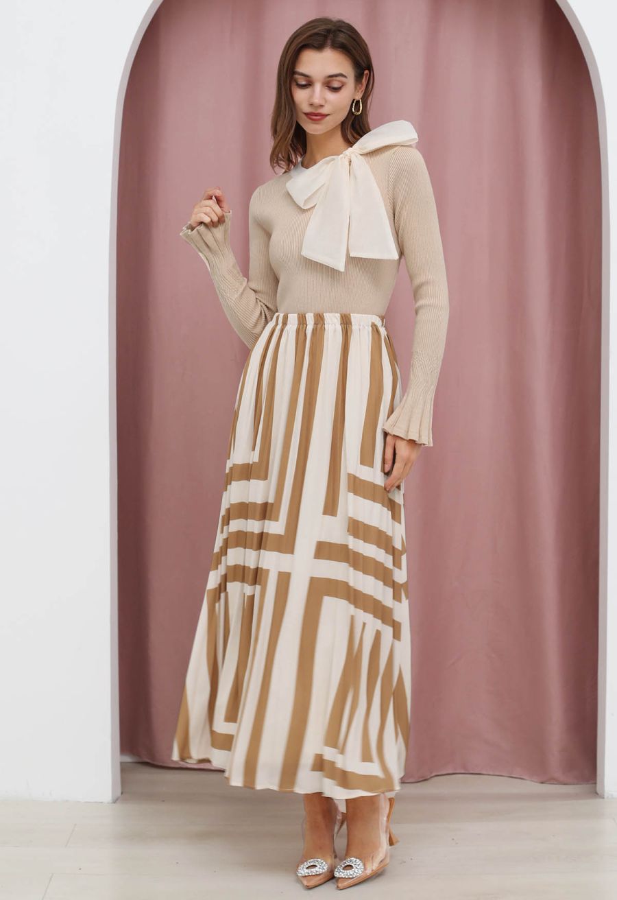 Fancy with Bowknot Knit Top in Cream