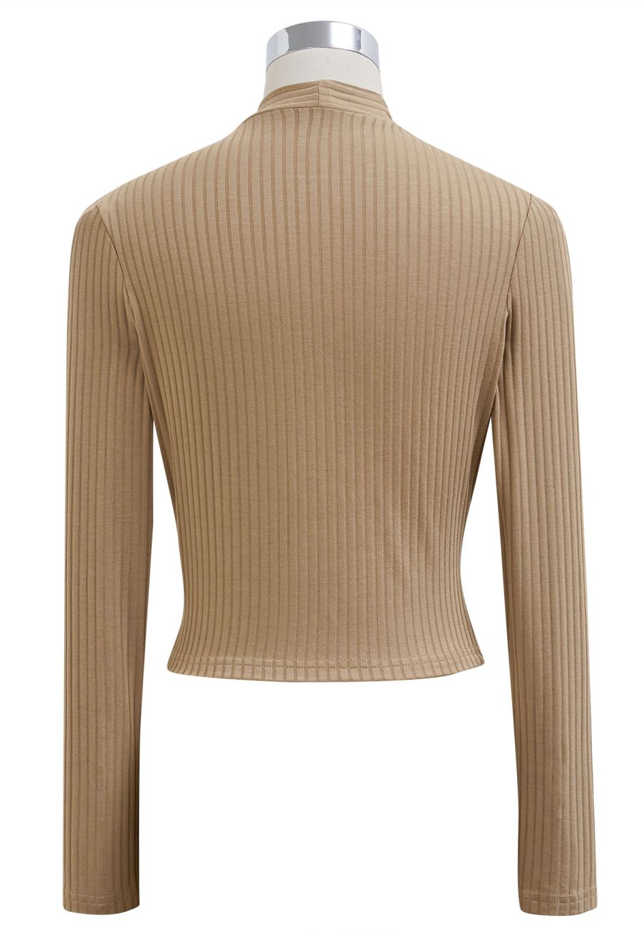 Twisted Waist V-Neck Cropped Top