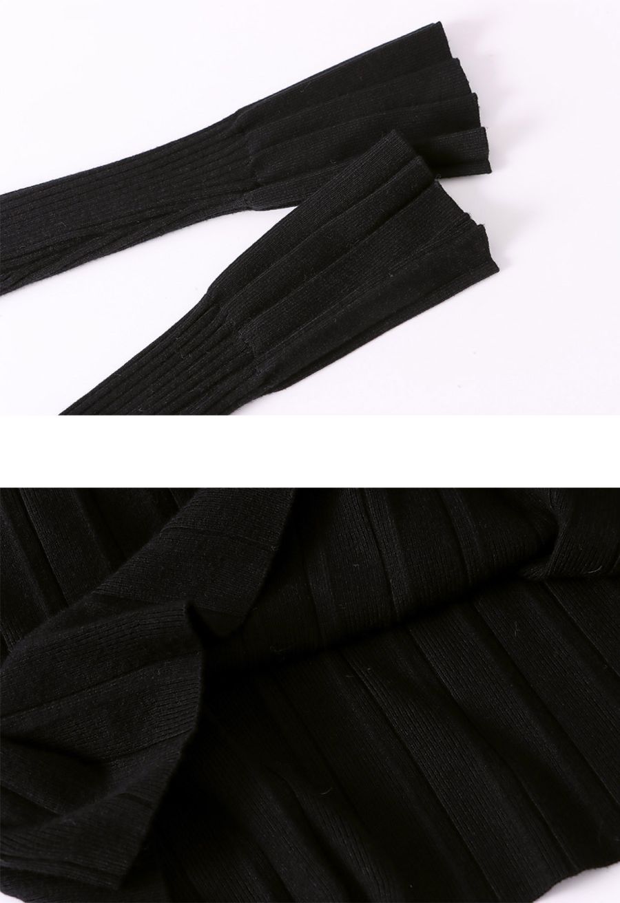 Fit-and-Flare Pleated Knit Mini Dress