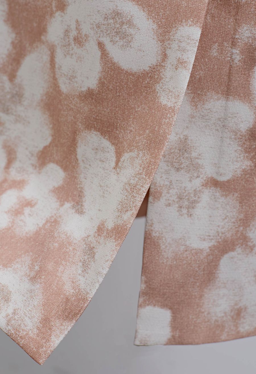 Graceful Floral Pencil Midi Skirt in Coral