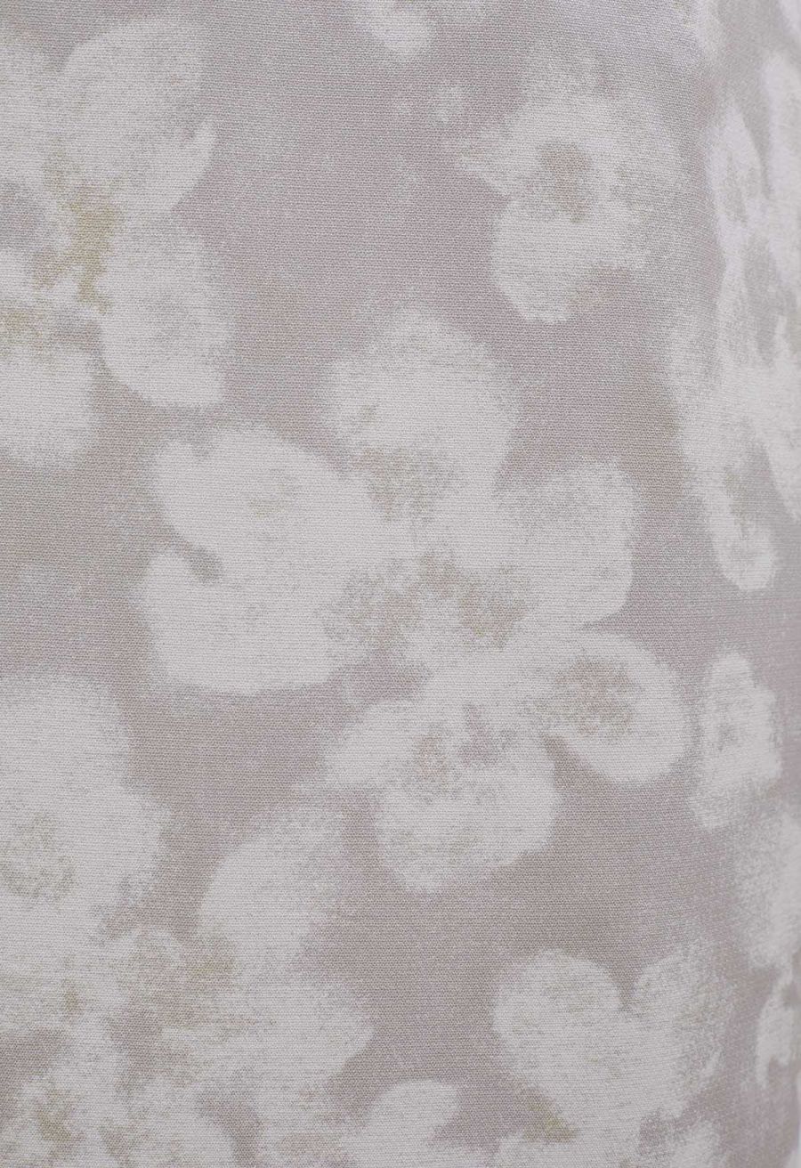 Graceful Floral Pencil Midi Skirt in Grey