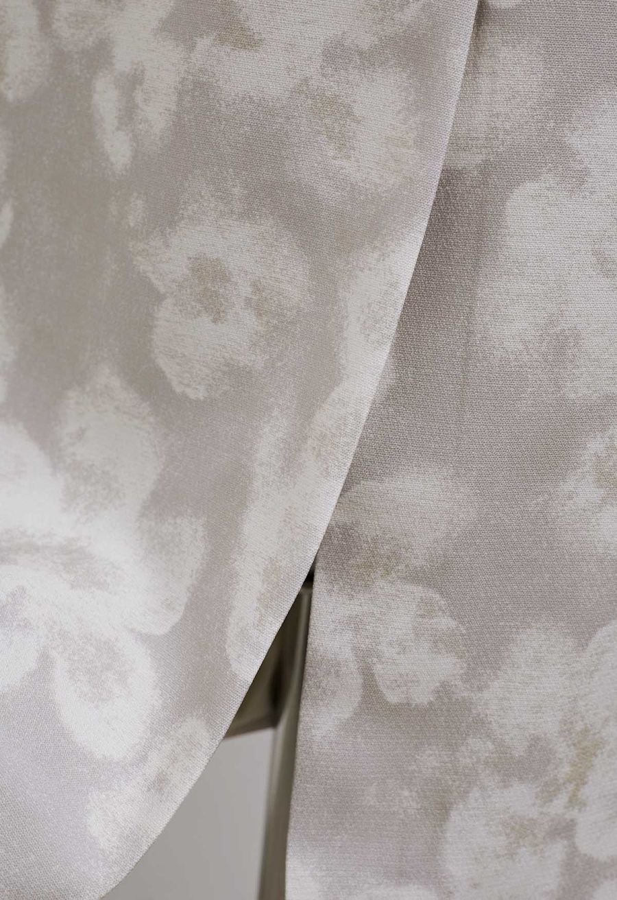 Graceful Floral Pencil Midi Skirt in Grey
