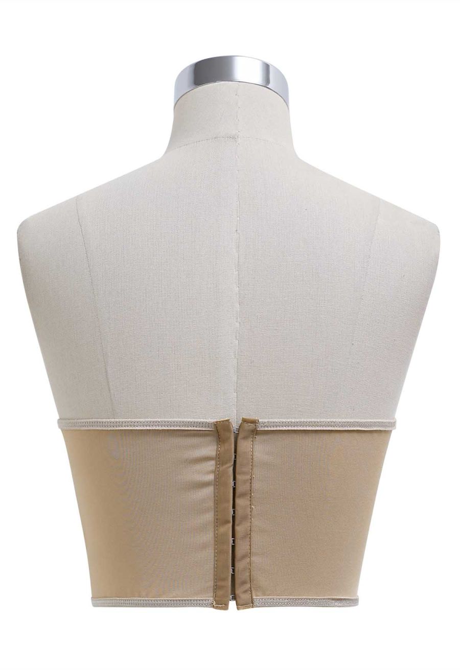 Dainty Floret Embroidery Corset Bustier Top