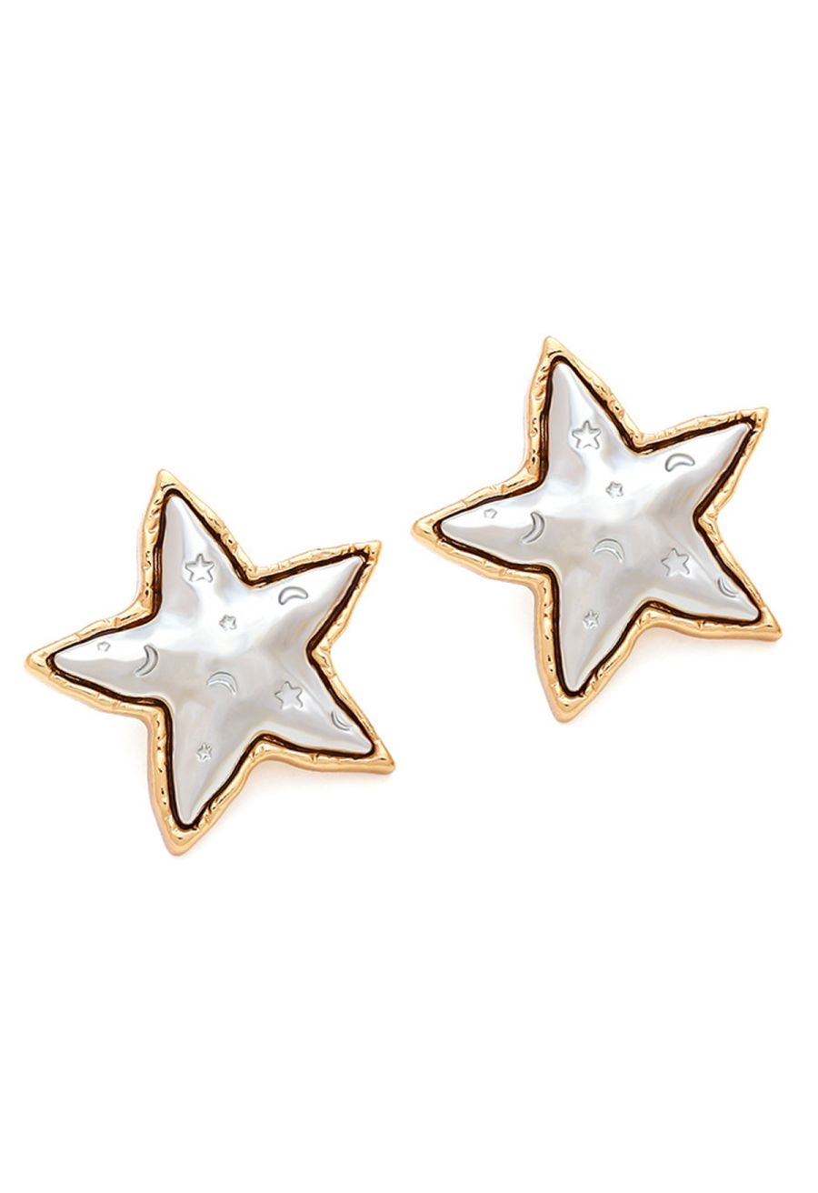 Stary Embossed Texture Earrings