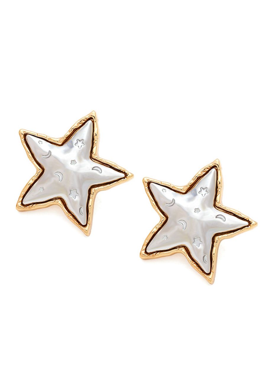 Stary Embossed Texture Earrings