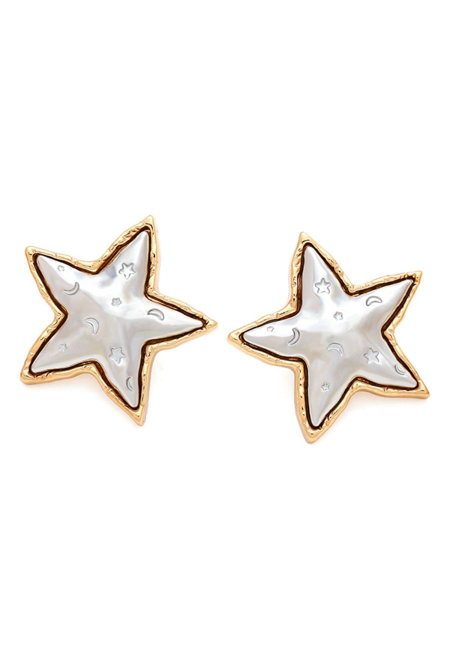 Stary Embossed Texture Earrings