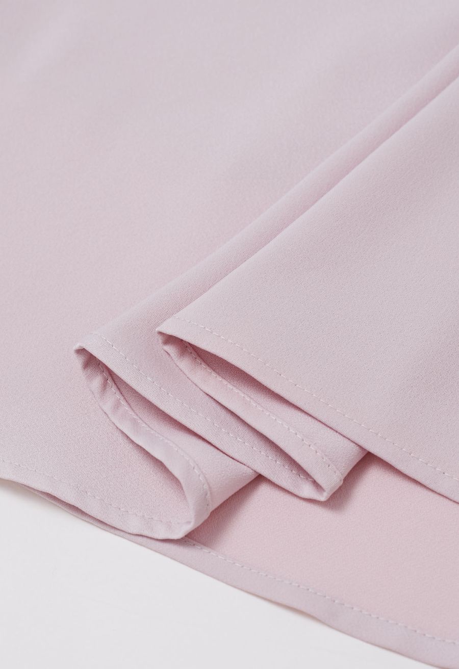 Glam Tie-Waist Midi Skirt in Pink