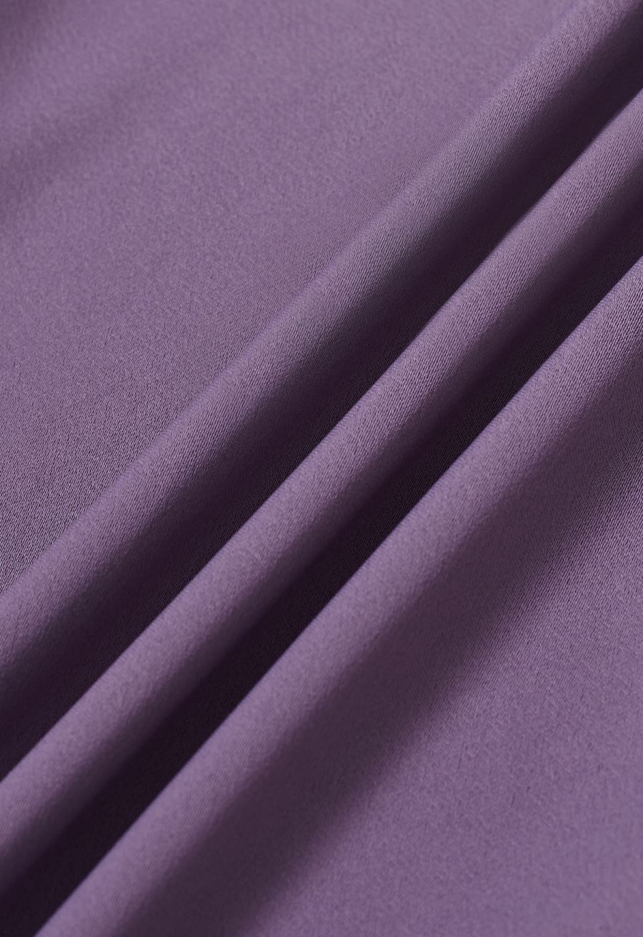 Glam Tie-Waist Midi Skirt in Purple