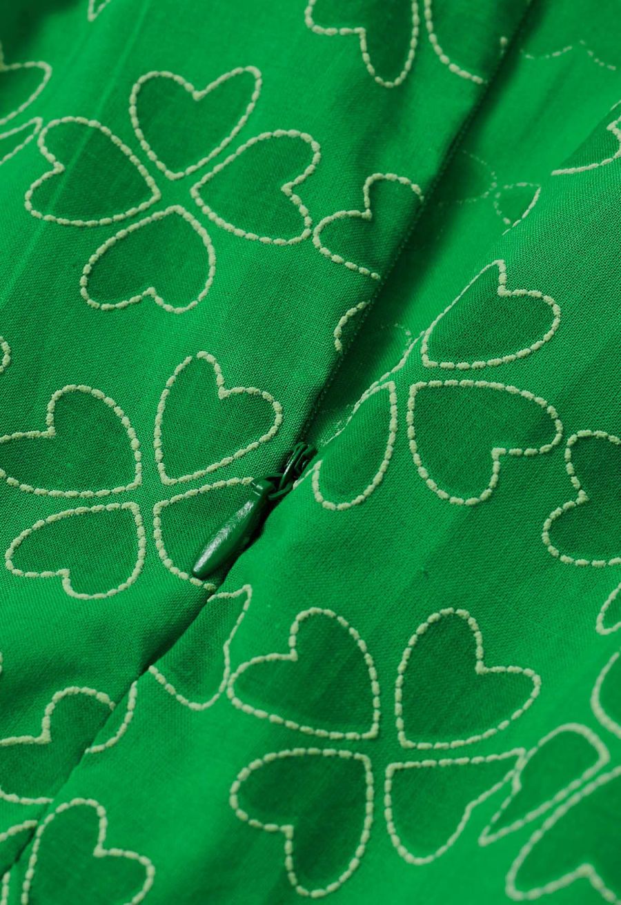 Four-Leaf Clover Tie-Strap Maxi Dress