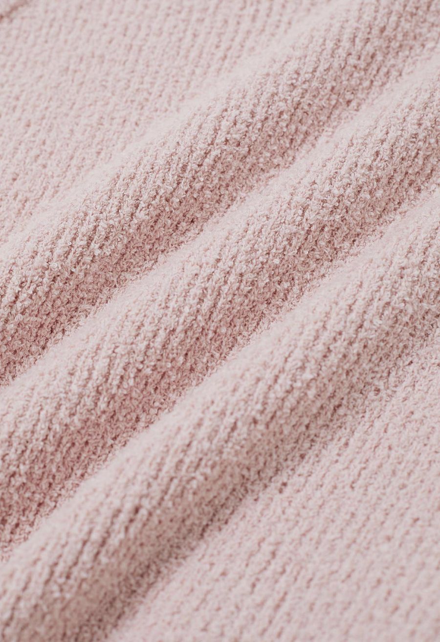 Solid Cropped Knit Tank Top in Pink