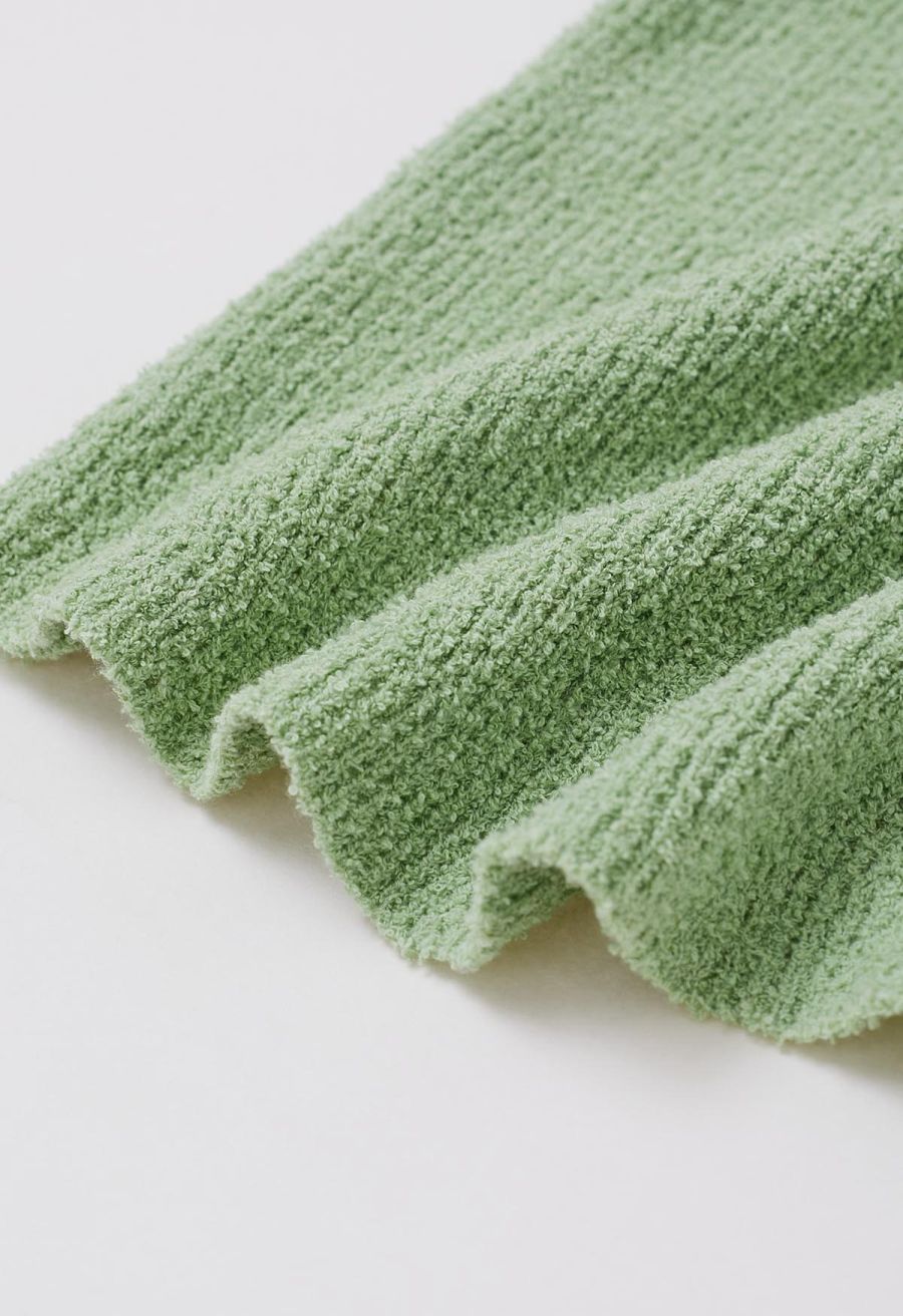 Solid Cropped Knit Tank Top in Pistachio