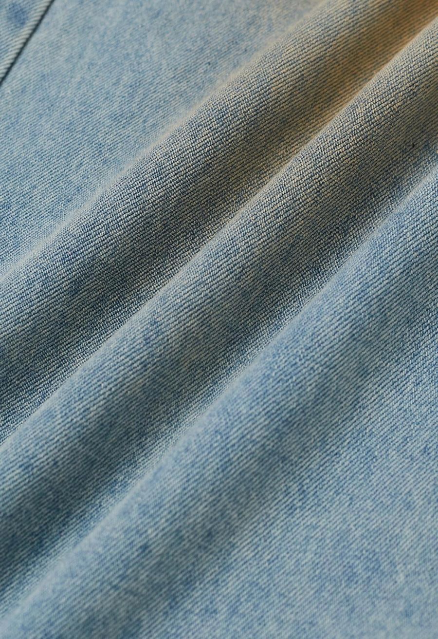 Dirty-Dye Design Straight-Leg Jeans