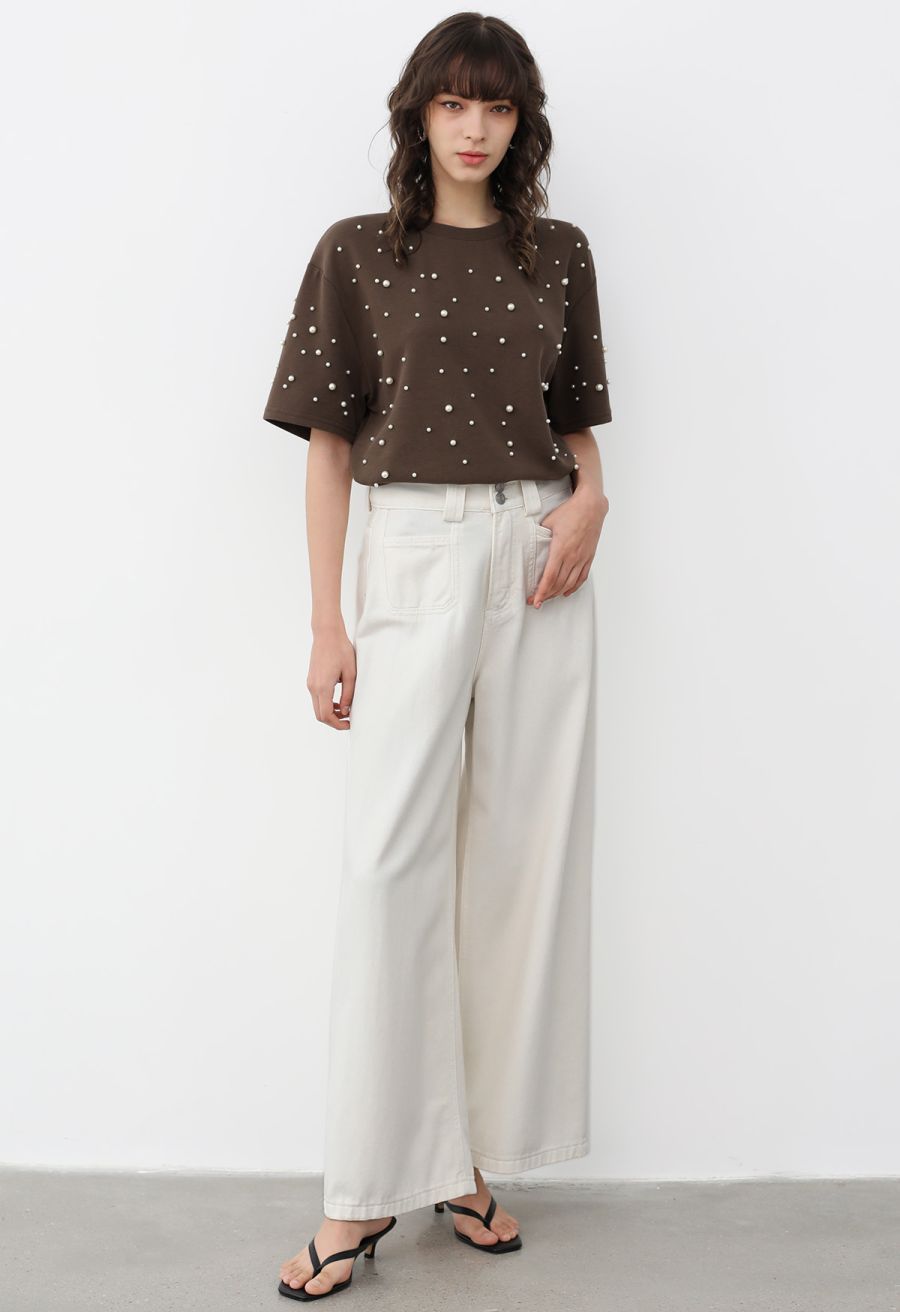 Vintage Charm Straight Leg Jeans in White