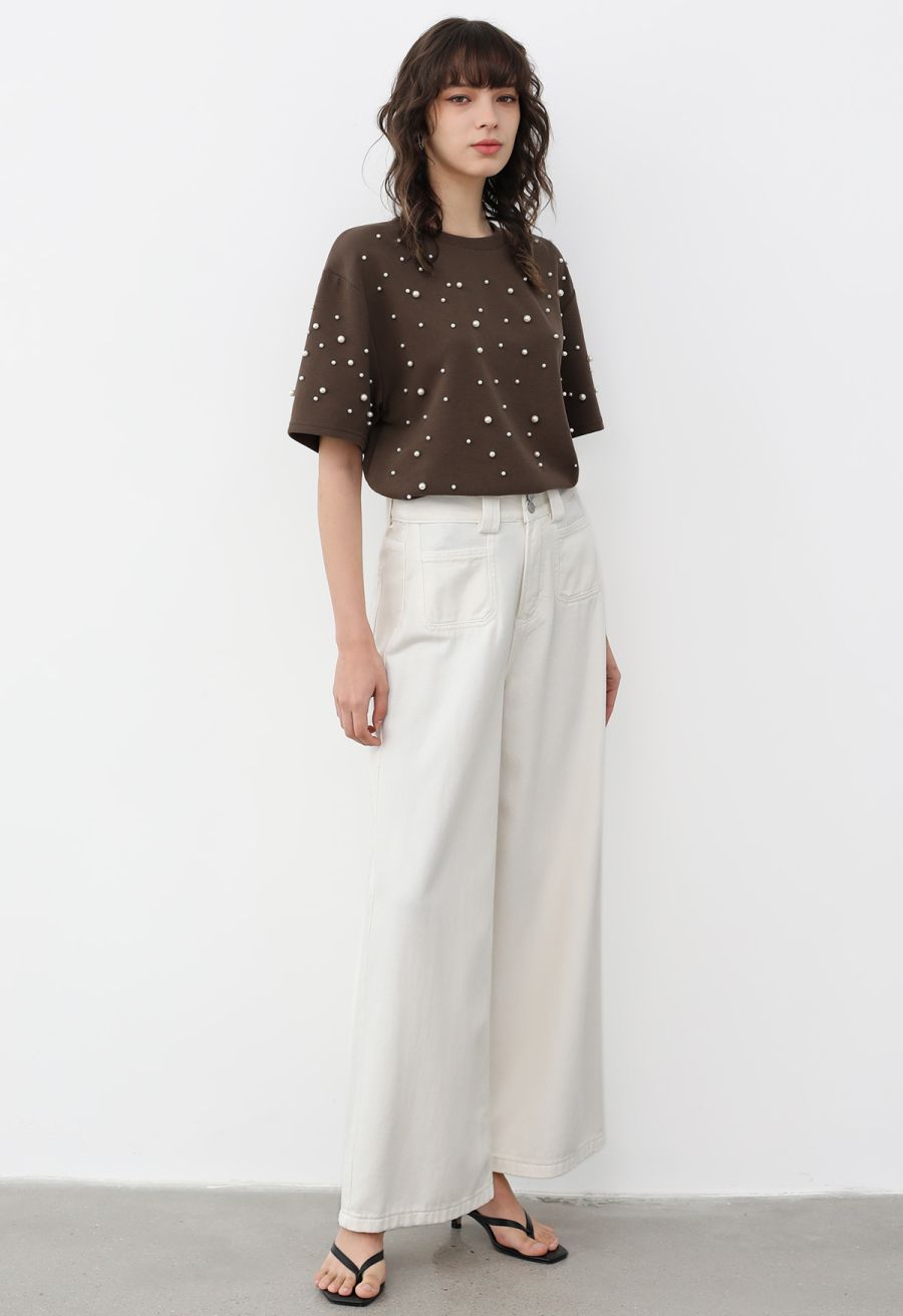 Vintage Charm Straight Leg Jeans in White