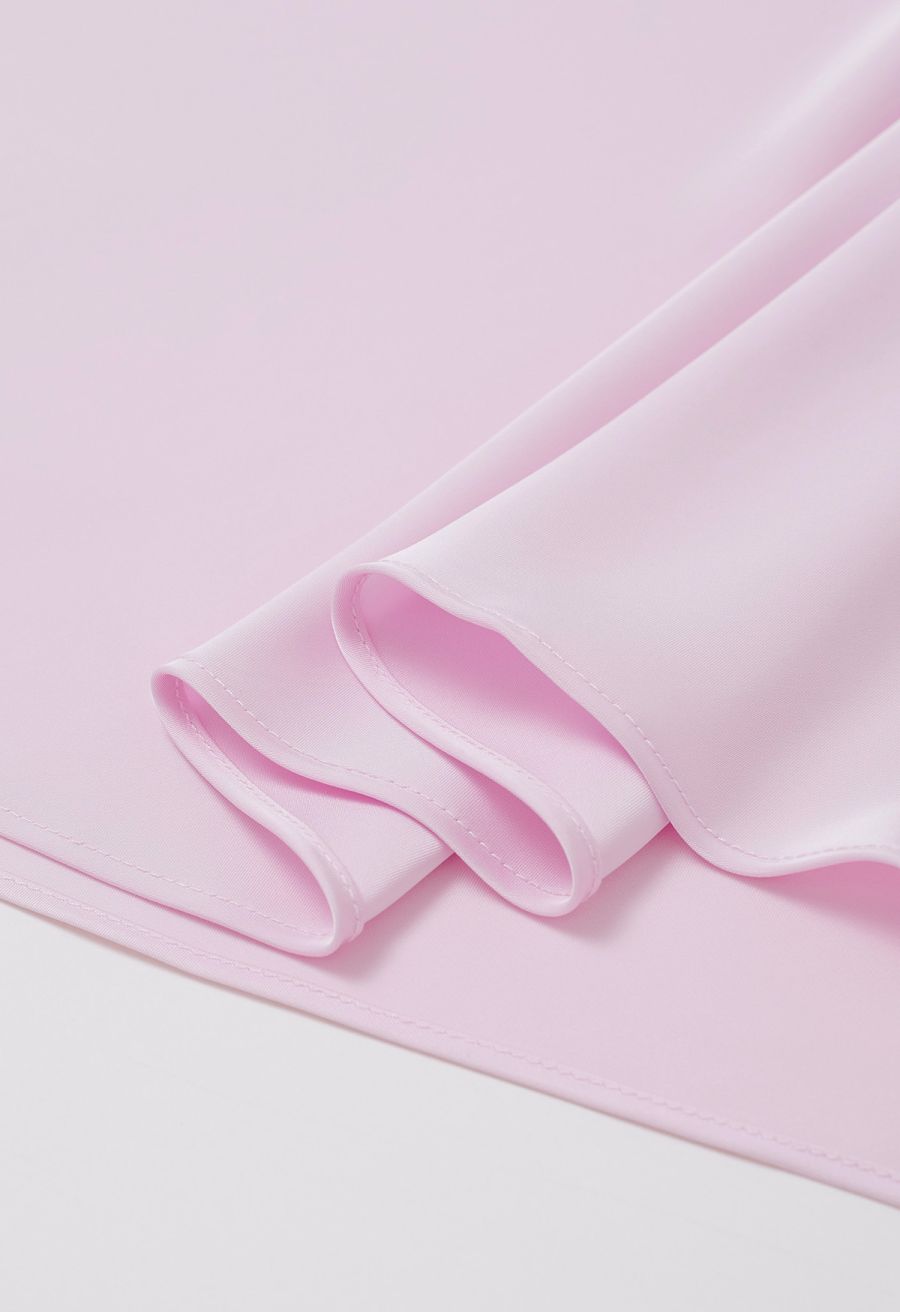 Satin Finish Mermaid Maxi Skirt in Pink