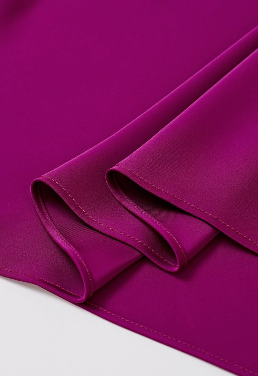 Satin Finish Mermaid Maxi Skirt in Magenta