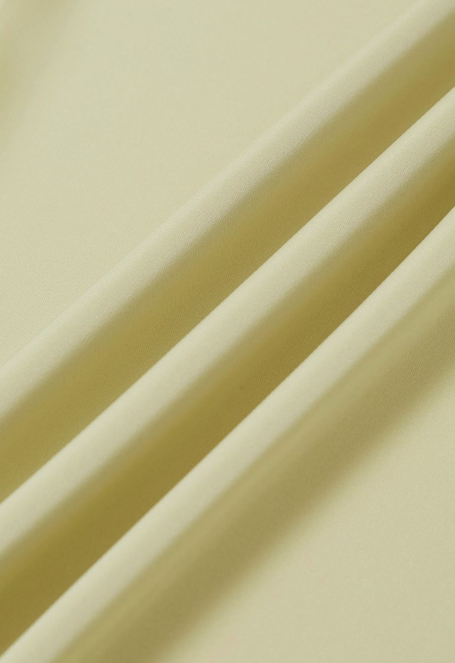 Satin Finish Pull-On Pants in Lime