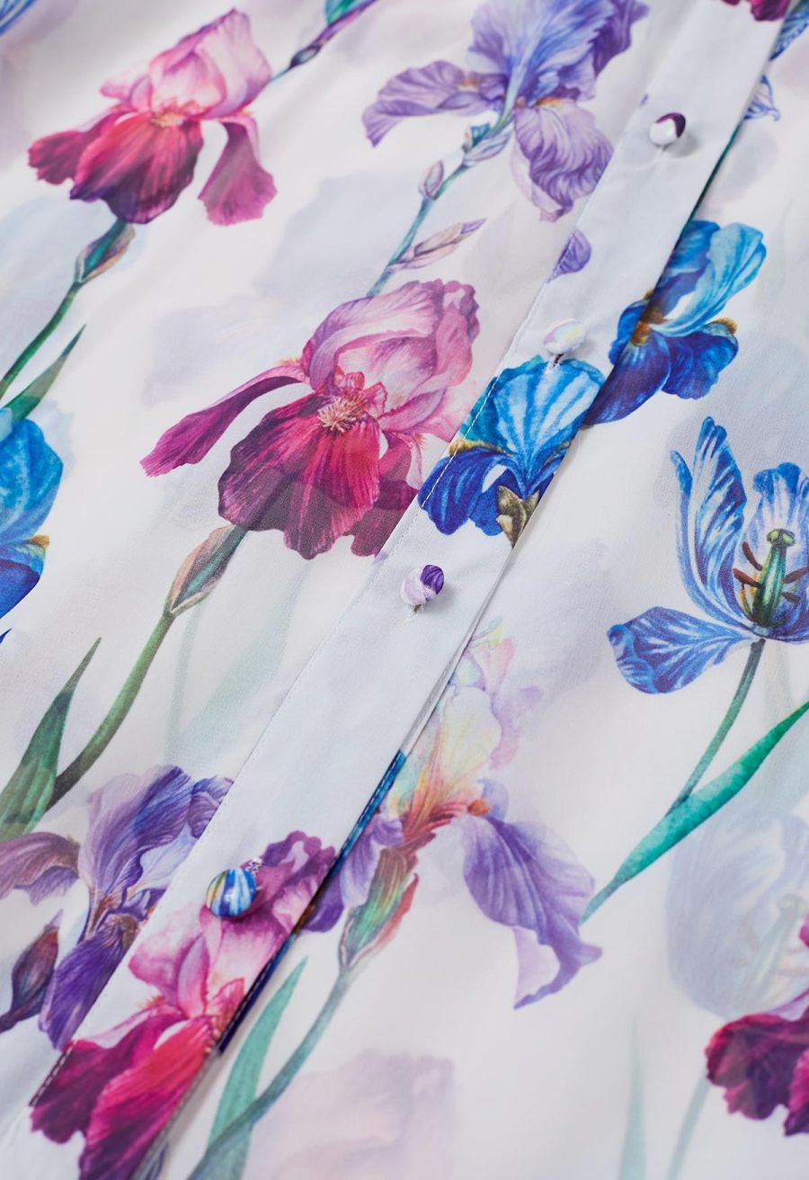 Serenity Bloom Tie Waist Chiffon Dress