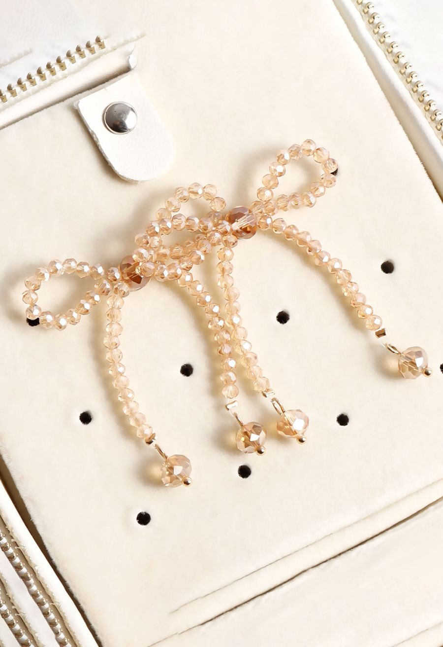 Beaded Bowknot-Shaped Earrings
