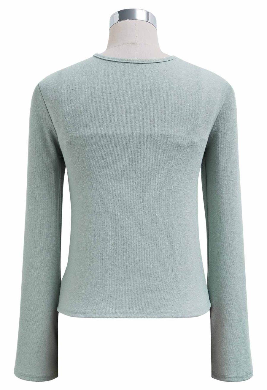 Knotted Front Two-Piece Top in Mint