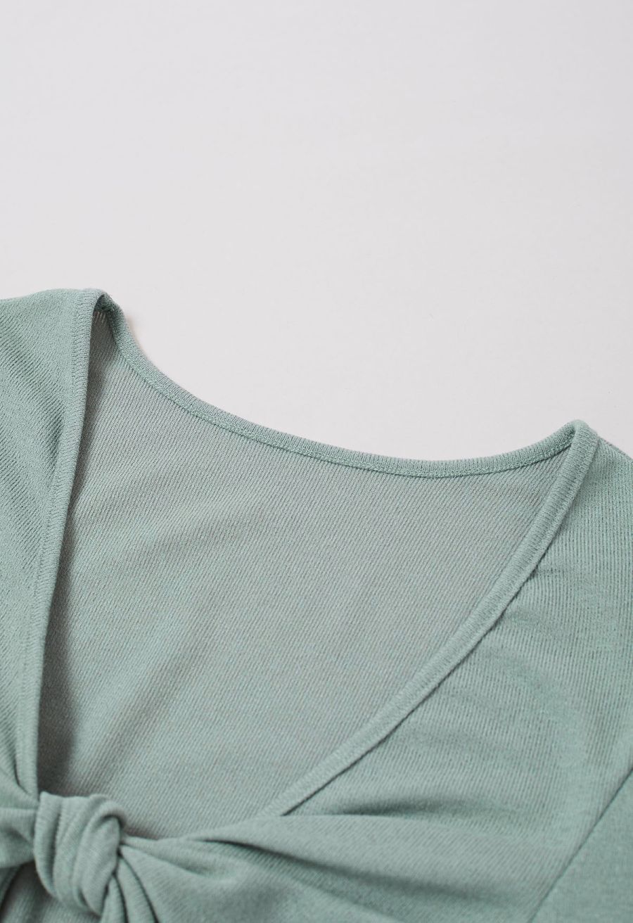 Knotted Front Two-Piece Top in Mint