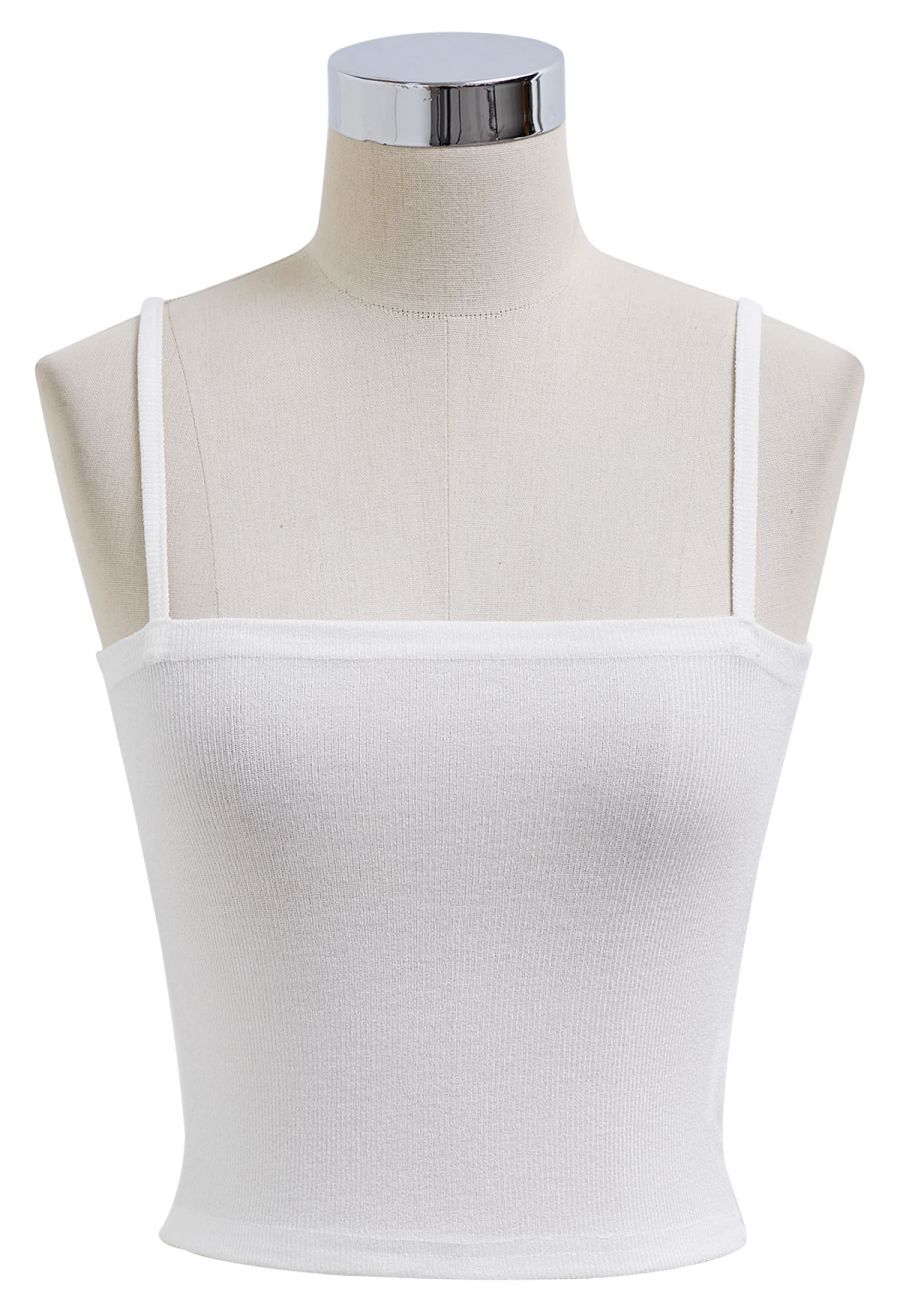 Knotted Front Two-Piece Top in White