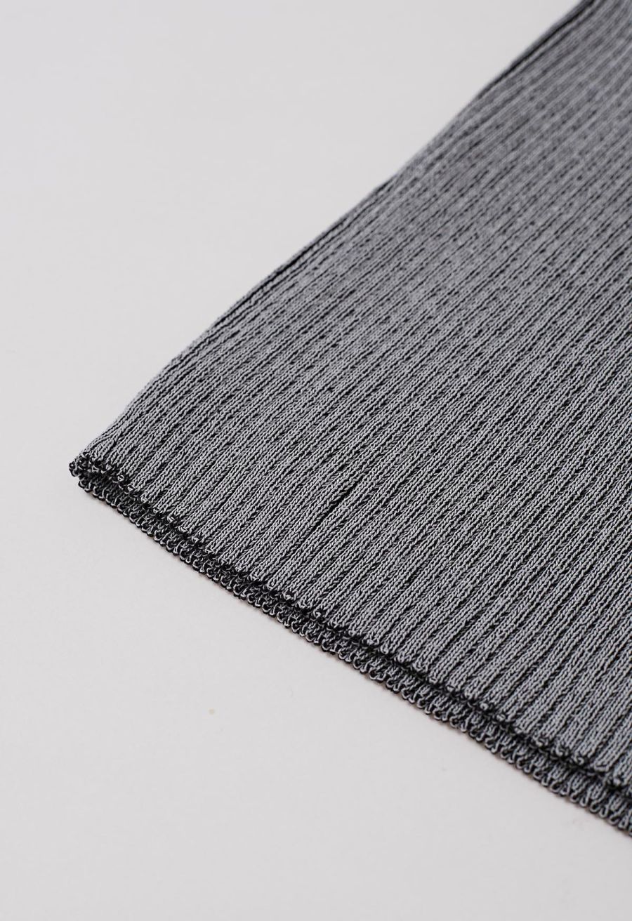 Stripe Texture Knit Tank Top in Grey