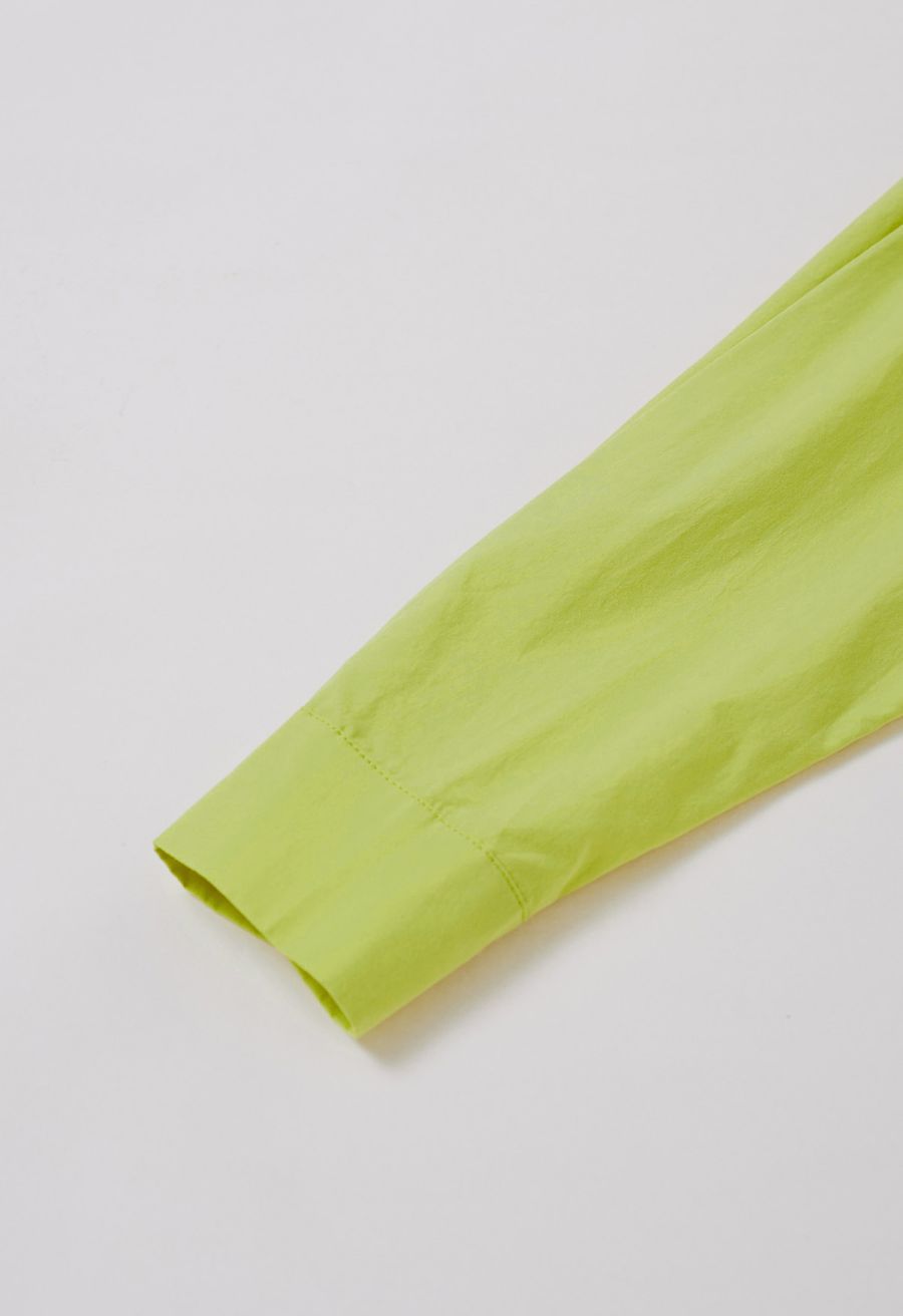 Chic Button Down Crop Shirt in Lime