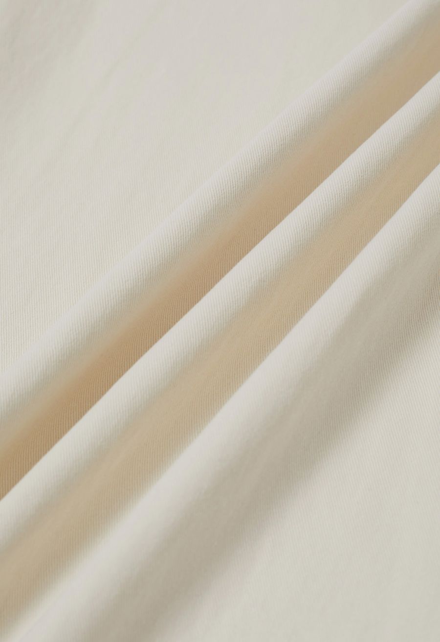 Soft Cotton Wide-Leg Pants in Ivory