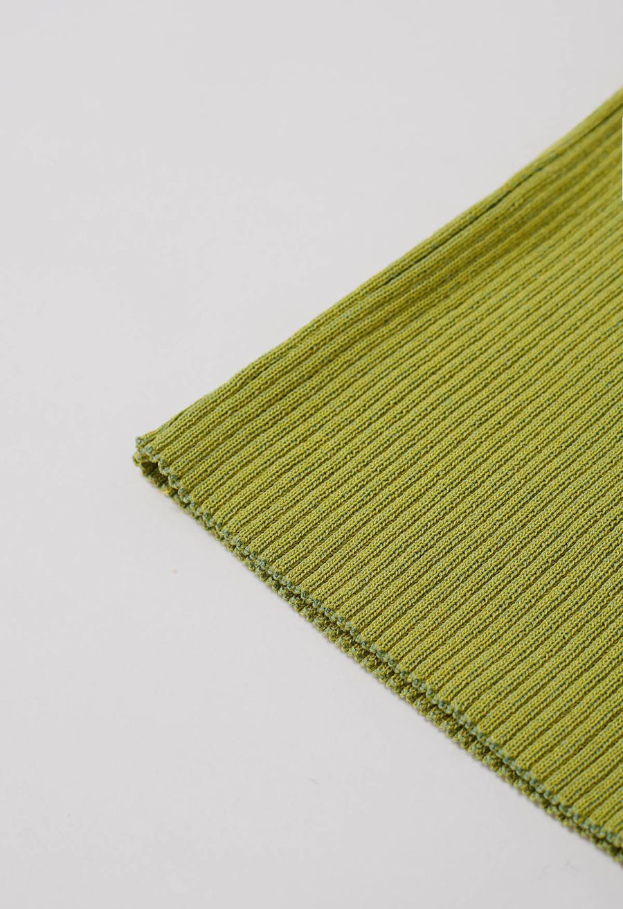 Stripe Texture Knit Tank Top in Green