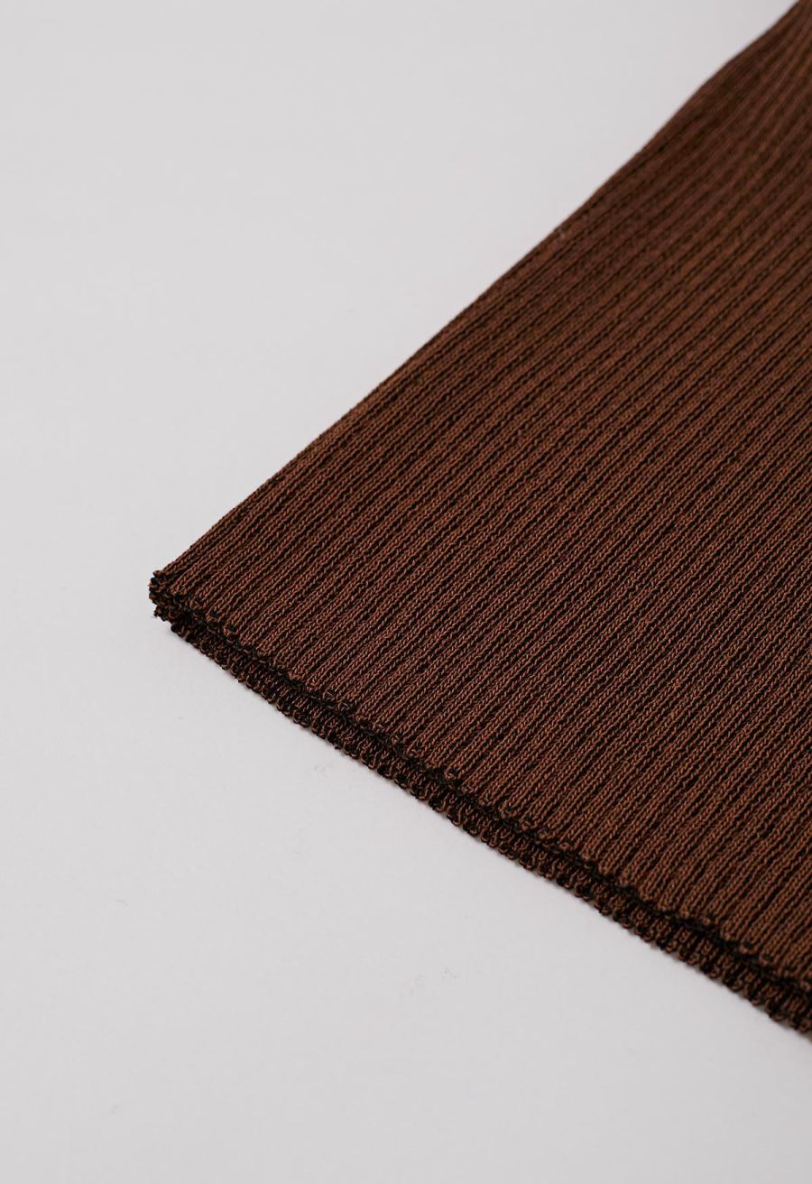 Stripe Texture Knit Tank Top in Brown