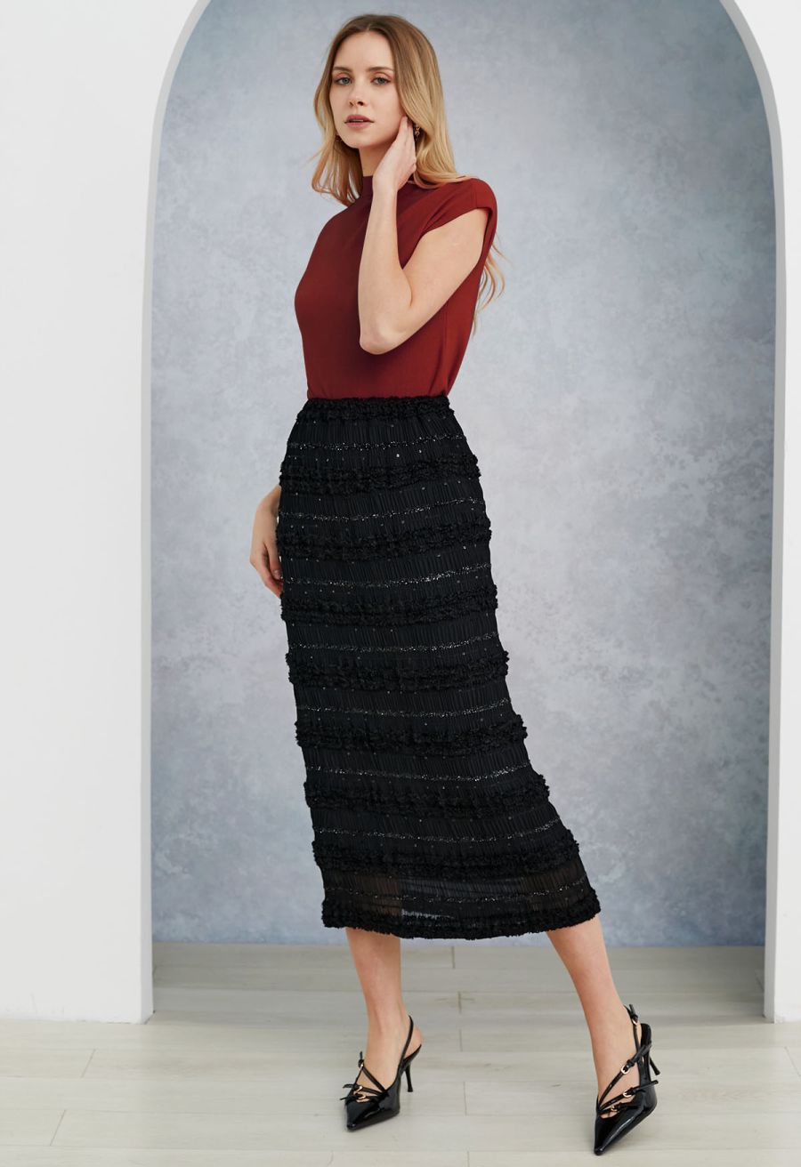 Solid Color Cap Sleeves Knit Top in Red