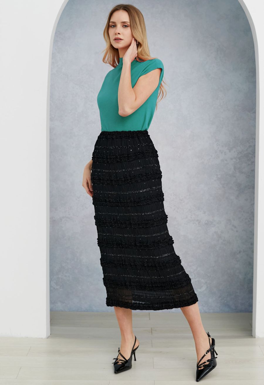 Solid Color Cap Sleeves Knit Top in Turquoise