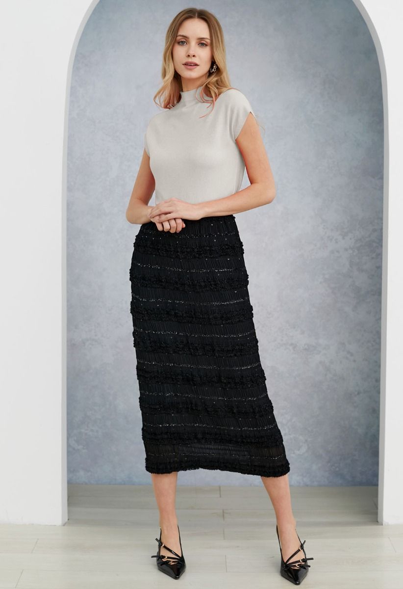 Solid Color Cap Sleeves Knit Top in Ivory