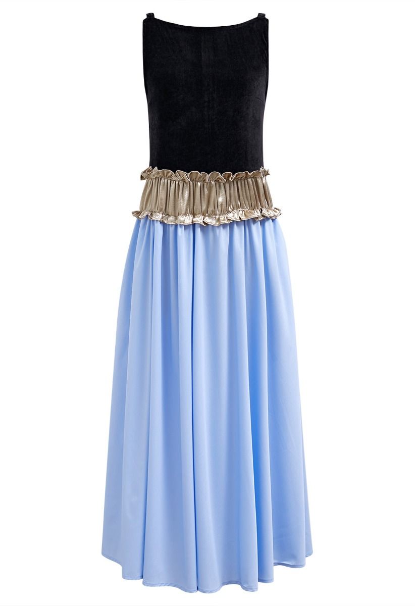 Contrast Panelled Sleeveless Dress